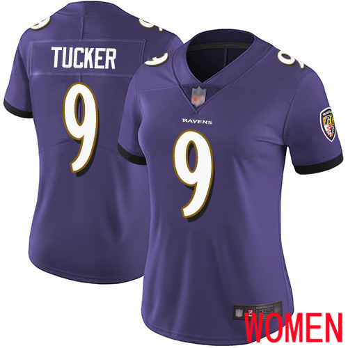Baltimore Ravens Limited Purple Women Justin Tucker Home Jersey NFL Football #9 Vapor Untouchable